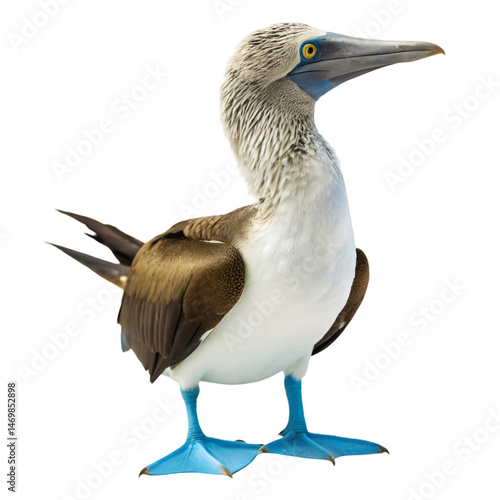 Beautiful blue footed booby isolated on transparent background