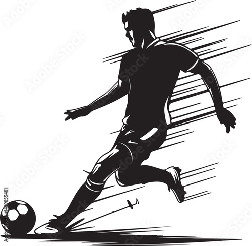 football player silhouette vector and soccer player silhouette