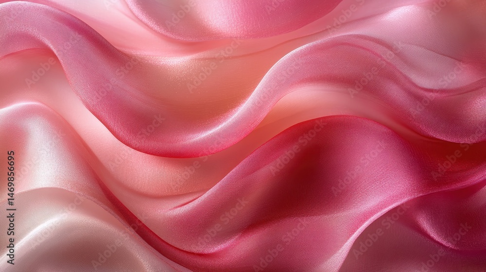 Obraz premium Smooth satin waves with cherry highlights