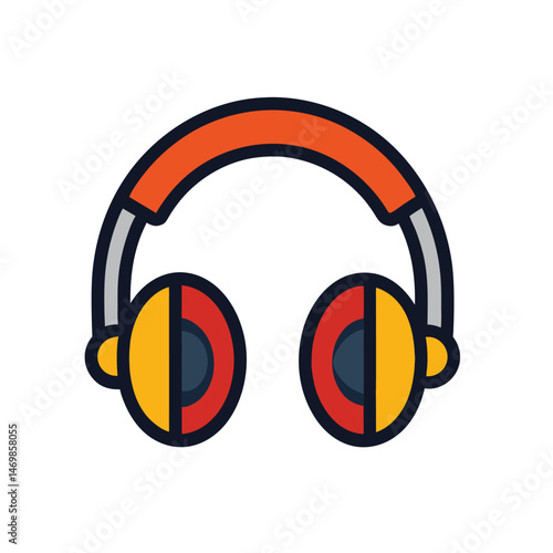 colorful headphones icon