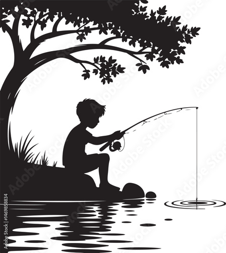 Fisherman Casting Line Silhouette

Fish Caught Mid-Jump Vector Scene

Fishing Boat Adventure Silhouette

Spearfishing in Action Silhouette

Calm Lake Fish Hunt Vector Design