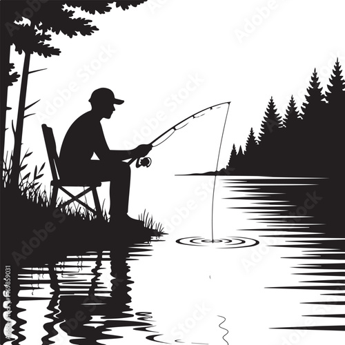 Fisherman Casting Line Silhouette

Fish Caught Mid-Jump Vector Scene

Fishing Boat Adventure Silhouette

Spearfishing in Action Silhouette

Calm Lake Fish Hunt Vector Design
