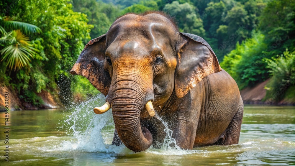 Fototapeta premium elephant in water