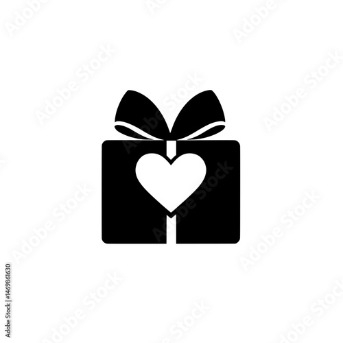 Gift box with heart symbol indicating romantic or affectionate present for special occasions