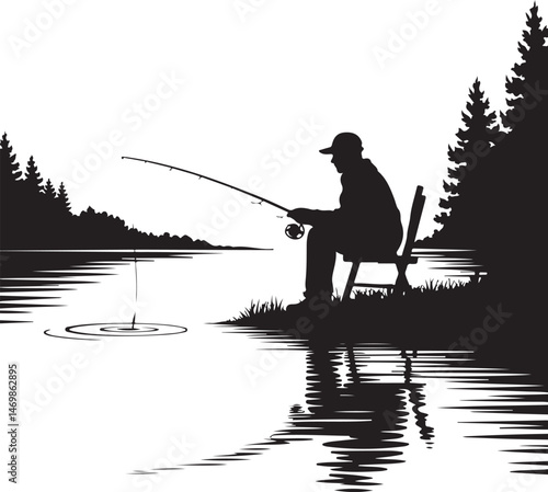 Fisherman Casting Line Silhouette

Fish Caught Mid-Jump Vector Scene

Fishing Boat Adventure Silhouette

Spearfishing in Action Silhouette

Calm Lake Fish Hunt Vector Design
