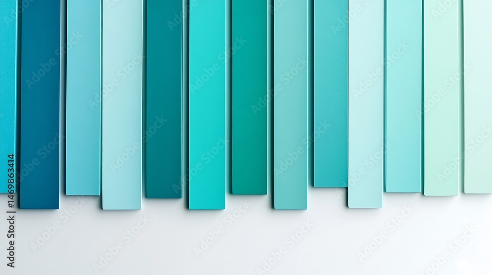 Obraz premium Teal Blue Color Palette Stripes.