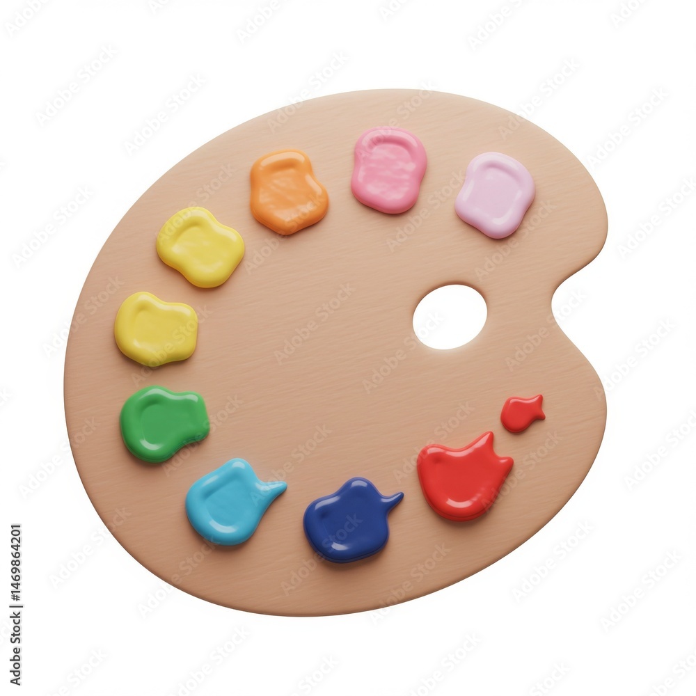 Fototapeta premium Artist's Palette with Vibrant Paint Colors