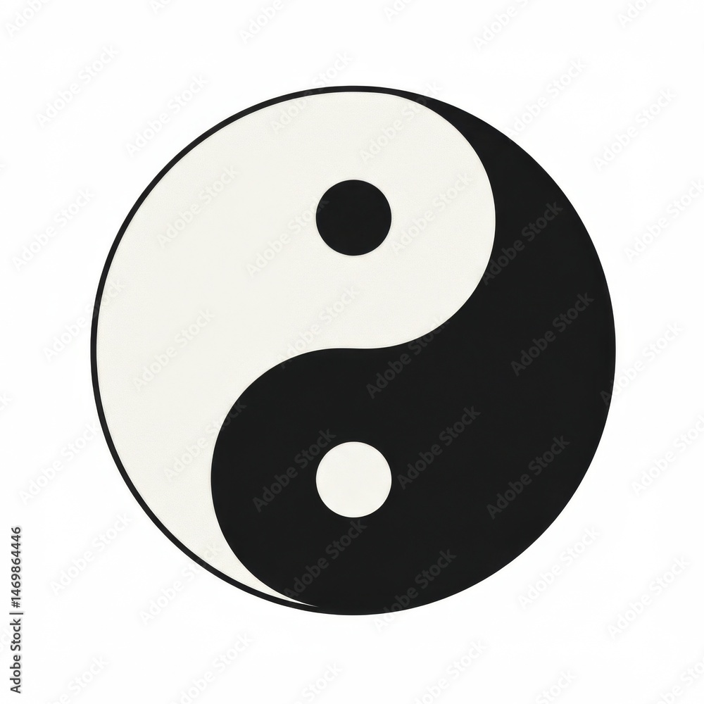 Circular Yin And Yang Symbol In Black And White Circular Yin And Yang Symbol In Black And White