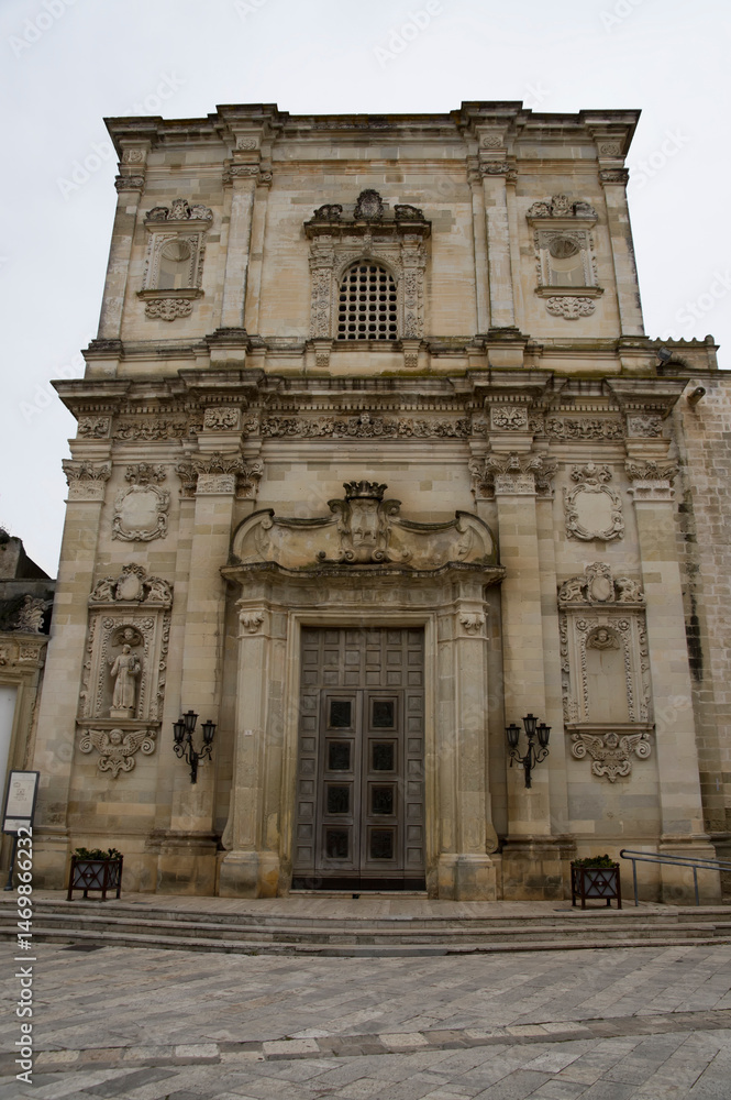 Fototapeta premium Matrice church facade in Poggiardo, Lecce, italy