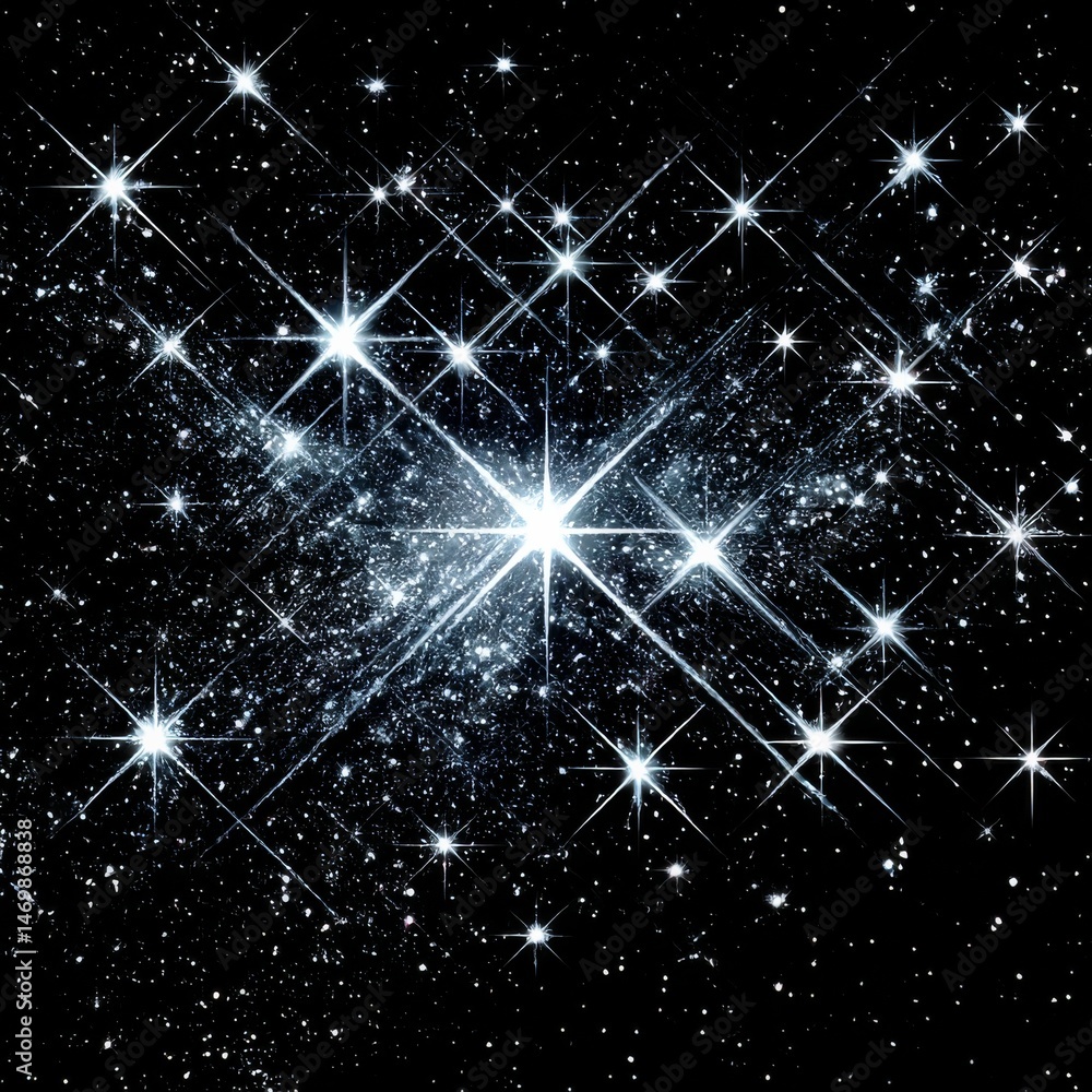 Obraz premium A Sparkling Galaxy: Abstract Image of Stars and Cosmic Dust Against a Deep Black Sky