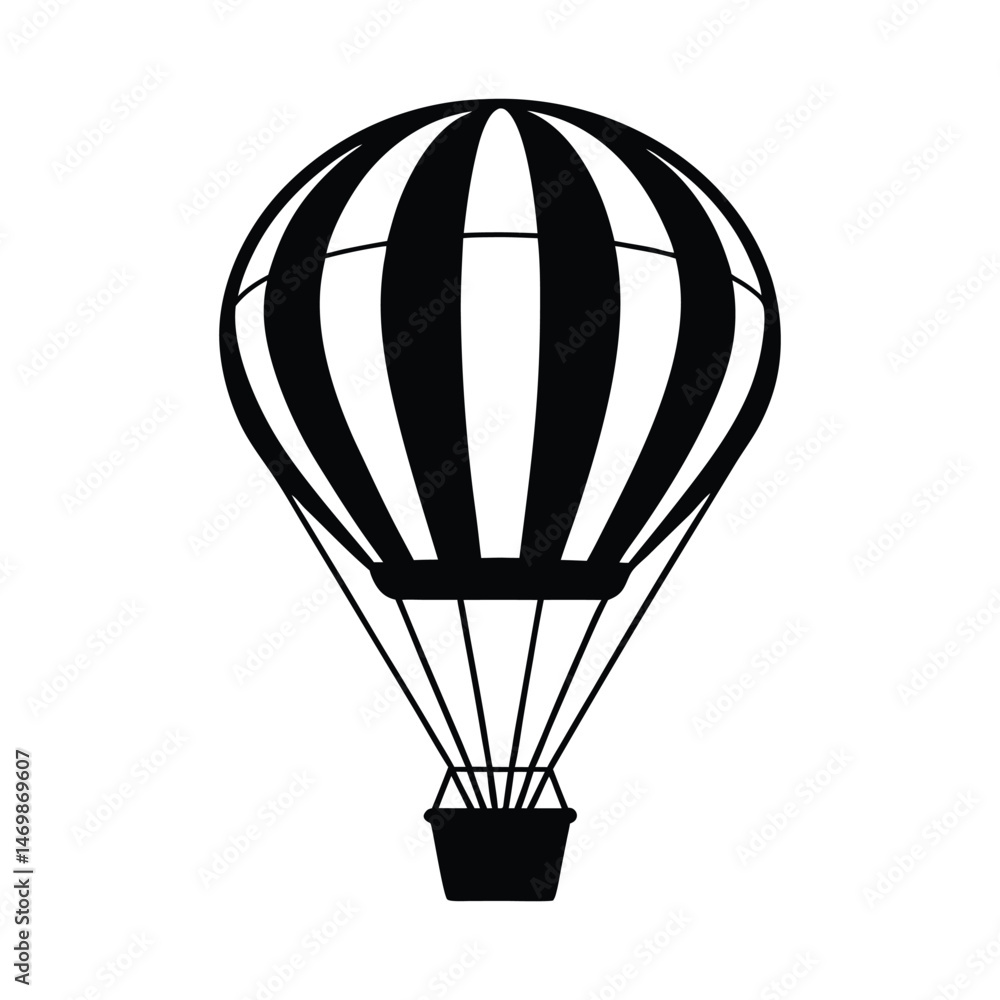Fototapeta premium Hot Air Balloon Adventure Vector Silhouette