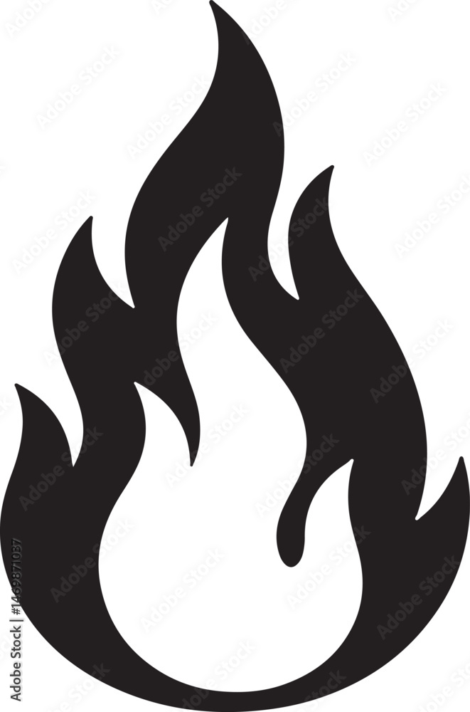 Burning Fire Vector Silhouette Clean Style Burning Fire Vector Silhouette Clean Style