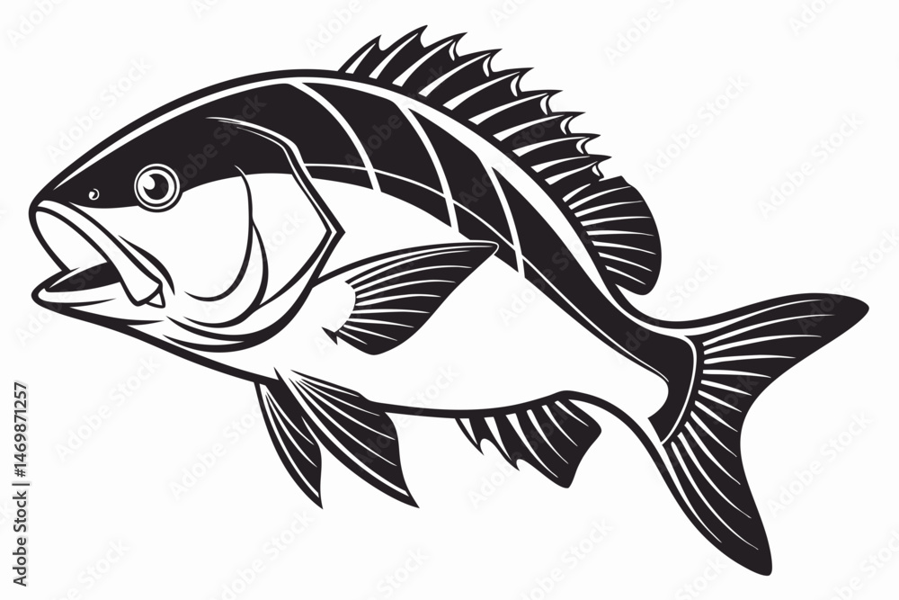 snapper sihouette black vector snapper sihouette black vector