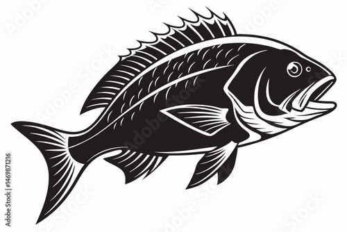snapper sihouette black vector