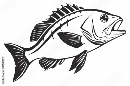 snapper sihouette black vector