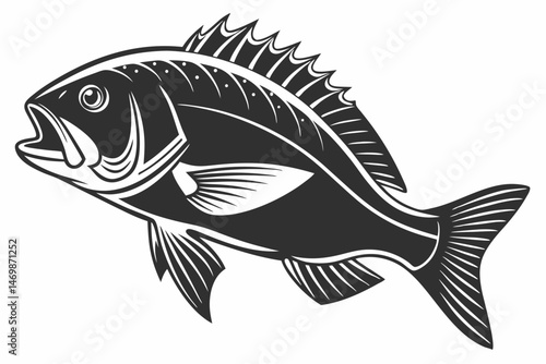 snapper sihouette black vector
