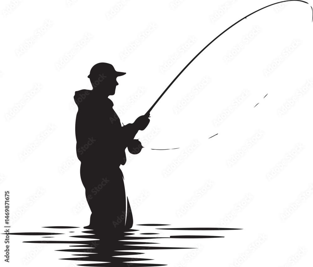 Obraz premium “Fish Hunting SVG Bundle | Fishing Silhouettes, Rods, Hooks & Catch Designs for Outdoor Crafts”“Fisherman Vector Pack | Sport Fishing & Big Catch Silhouettes for T-Shirts, Decals & Logos”