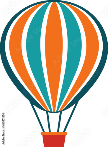 Colorful hot air balloon flat design for journey icons digital maps weather apps and creative exploration themes  