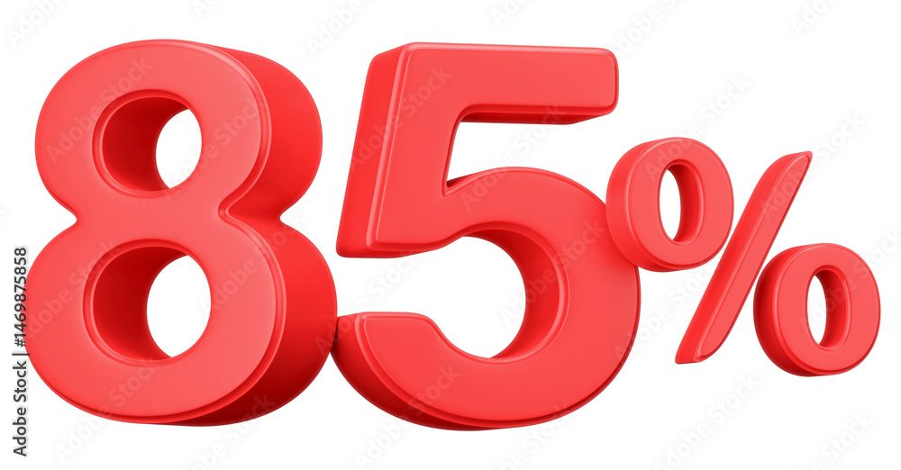 3D Red 85 Percent Off Sale Discount 3D Red 85 Percent Off Sale Discount