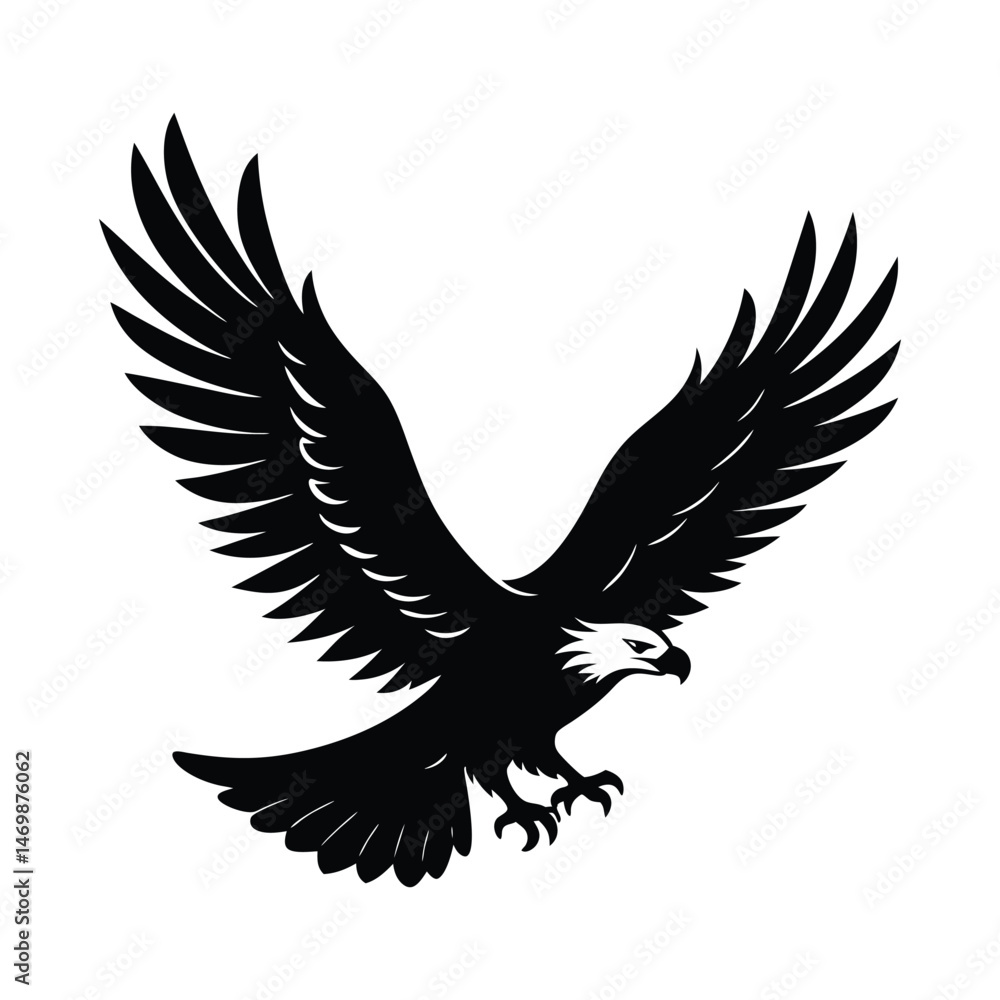 Fototapeta premium Eagle Soaring Wildlife Vector Illustration