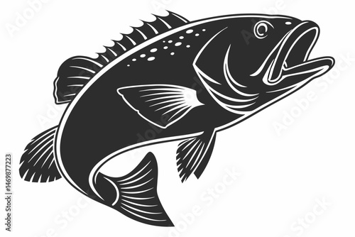 grouper sihouette black vector