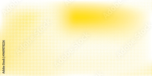 Yellow halftone pattern. Retro comic gradient background. Bright orange pixelated dotted texture overlay. dots vector ilustration