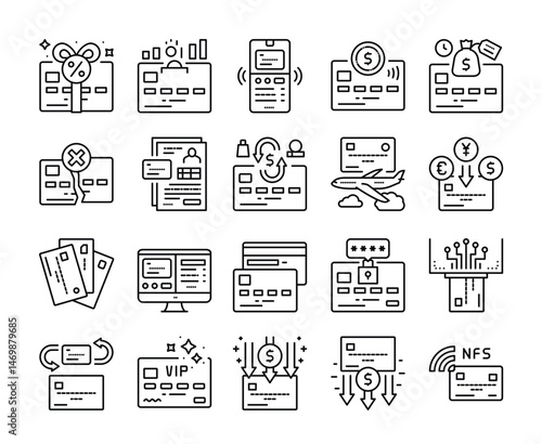 Organized financial icon collection