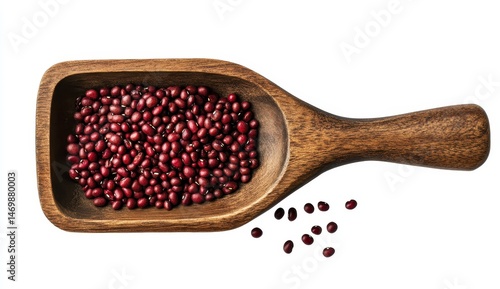 Red beans in wooden scoop