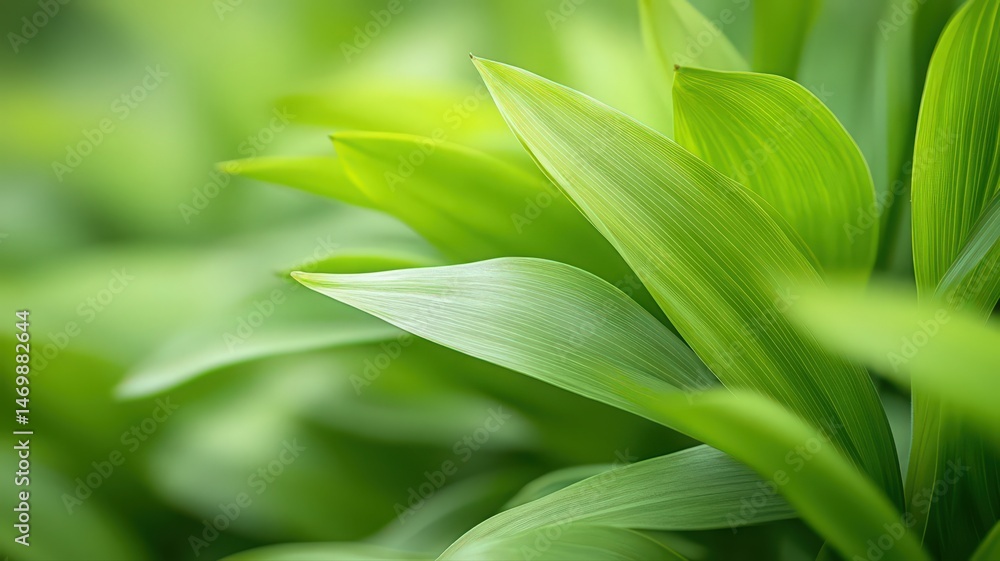 Vibrant Green Leaves with Light Dots Close Up Vibrant Green Leaves with Light Dots Close Up