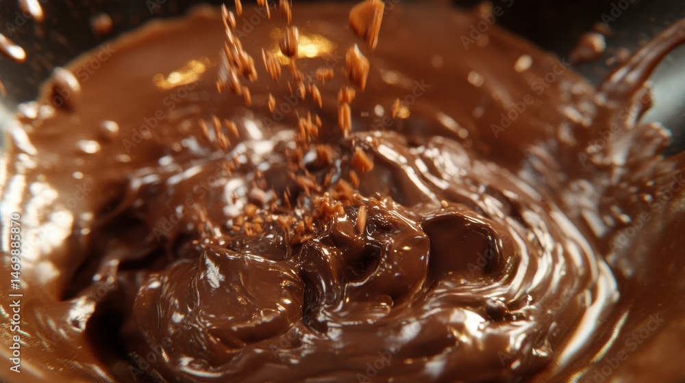 Close Up of Smooth Tempered Chocolate Mixture Close Up of Smooth Tempered Chocolate Mixture