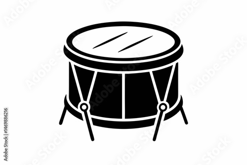 drum sihouette black vector