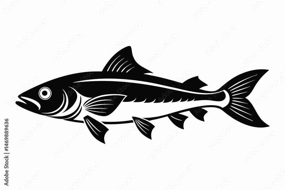 jackfish sihouette black vector jackfish sihouette black vector