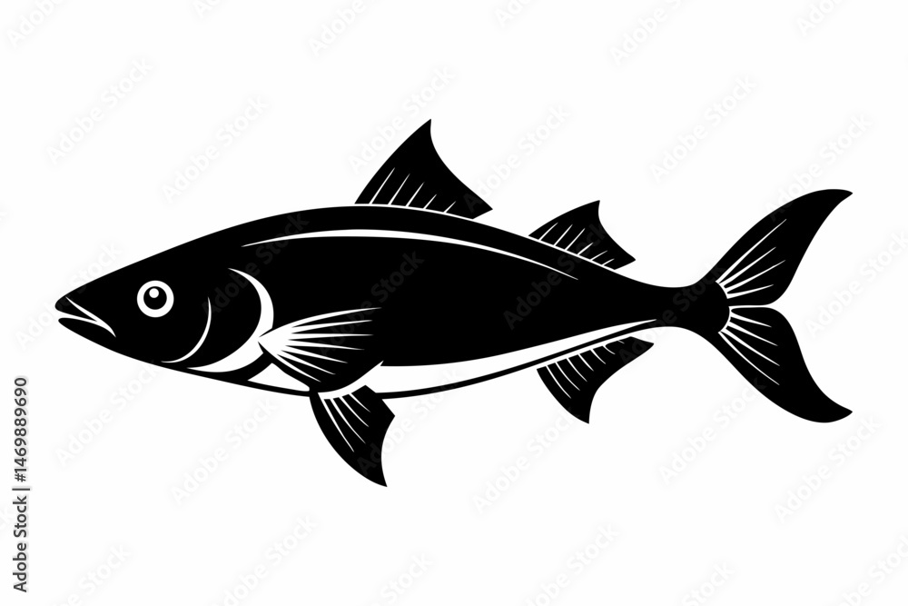jackfish sihouette black vector jackfish sihouette black vector