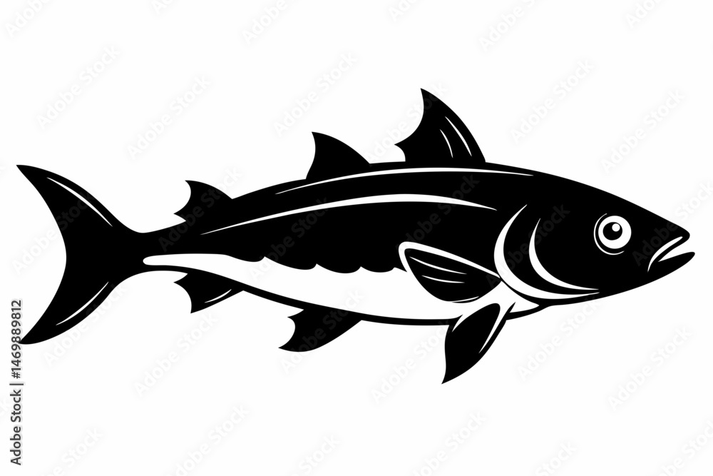 jackfish sihouette black vector jackfish sihouette black vector