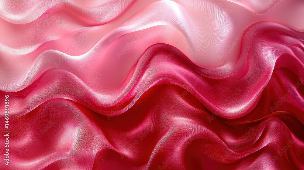 Obraz premium Satin wave pattern in cherry pink tones