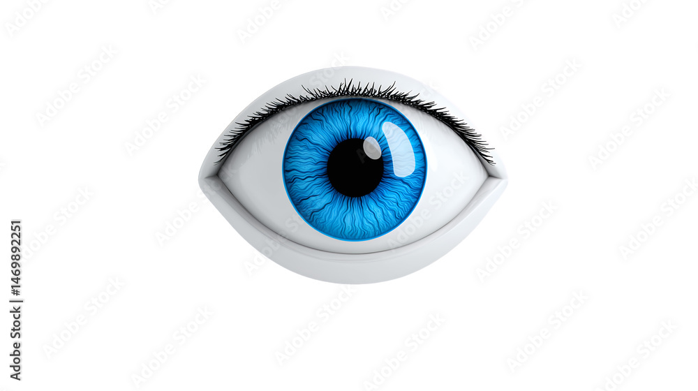Realistic Blue Eye with Eyelashes on Transparent Background Realistic Blue Eye with Eyelashes on Transparent Background