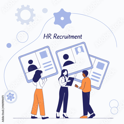 Hr professionals reviewing resumes and evaluating candidates during recruitment process