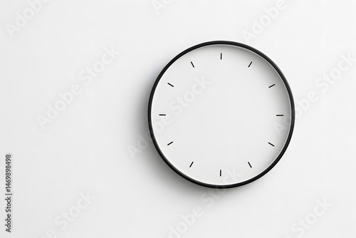 Clock with No Hands on a White Wall