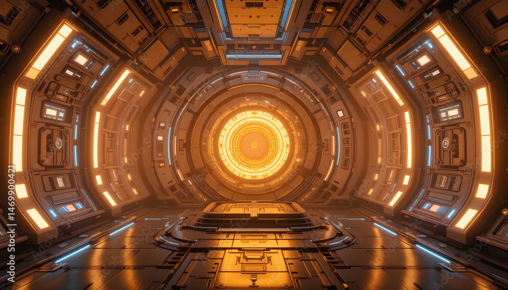 Obraz premium Golden Data Core