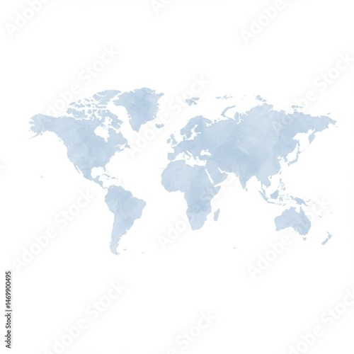 Wallpaper Mural Light Blue Watercolor World Map Illustration Torontodigital.ca