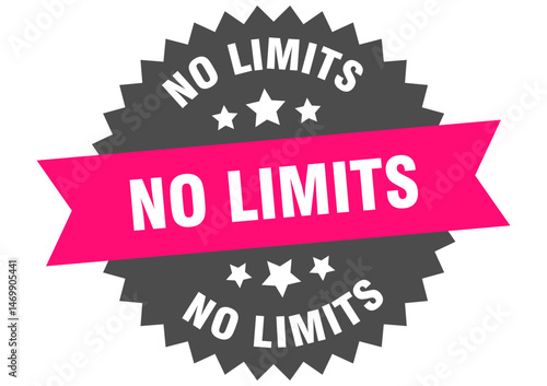 no limits. no limits round pink label isolated on transparent background