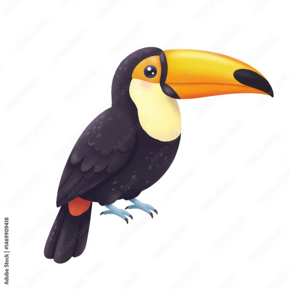 Naklejka premium Cute Cartoon Toucan Illustration