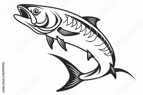 tarpon sihouette black vector