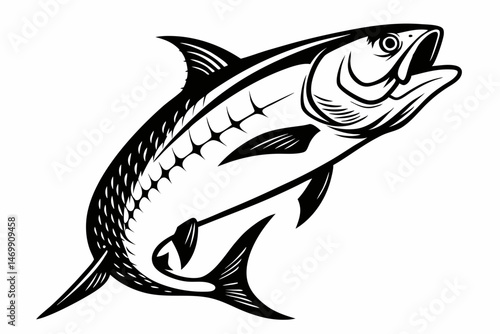tarpon sihouette black vector