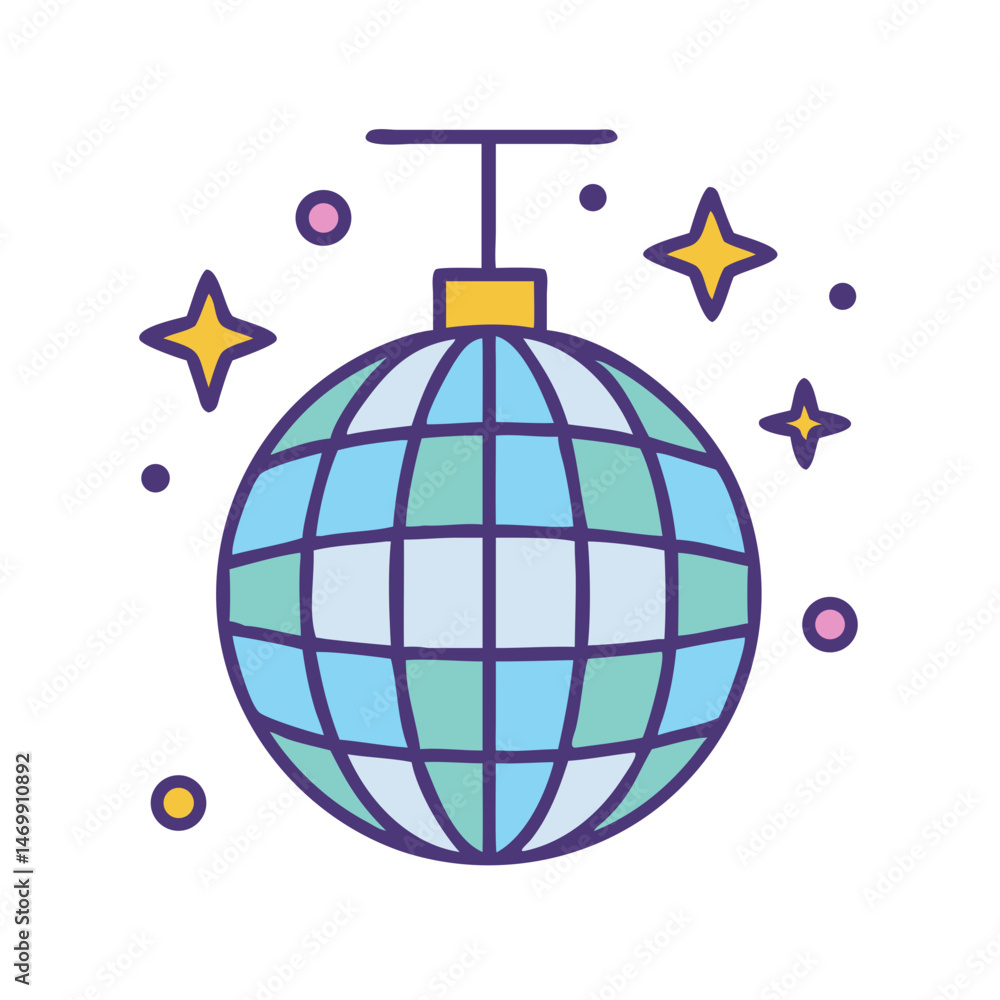 Disco Ball Party Celebration Icon Design Disco Ball Party Celebration Icon Design