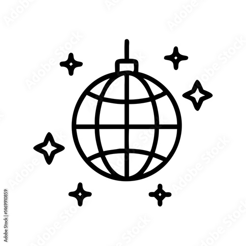 Disco Ball Party Celebration Icon Design