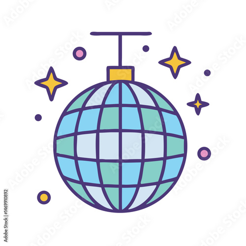 Disco Ball Party Celebration Icon Design