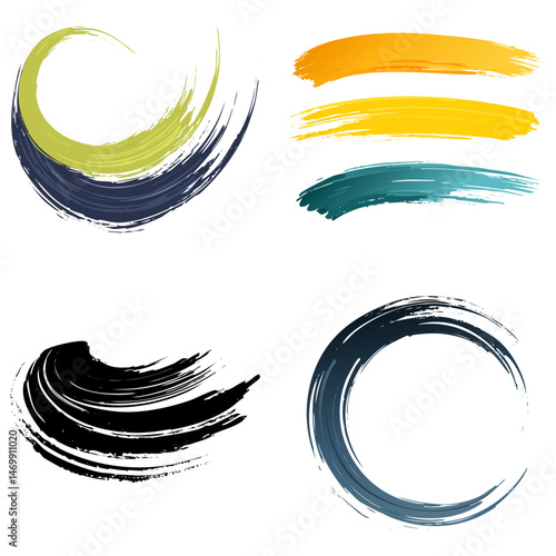 lapse brush strokes set, movemen