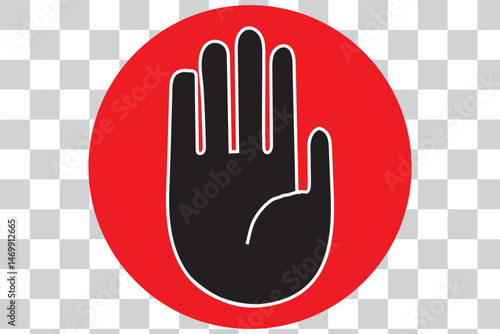 Raised hand icon symbolizing stop or interaction. Stop hand icon. Set of hand hello icons eps 10