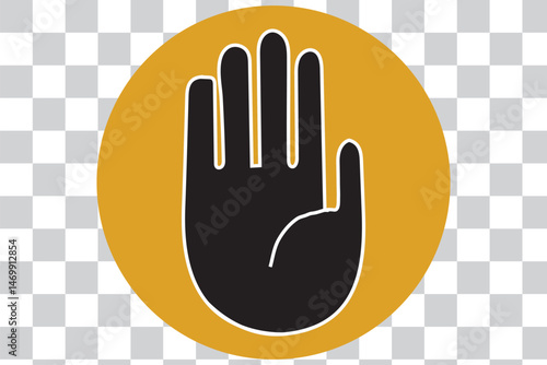 Raised hand icon symbolizing stop or interaction. Stop hand icon. Set of hand hello icons eps 10